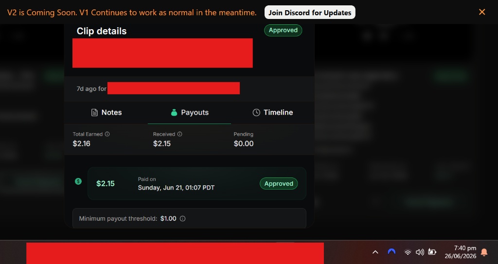 Whop payout